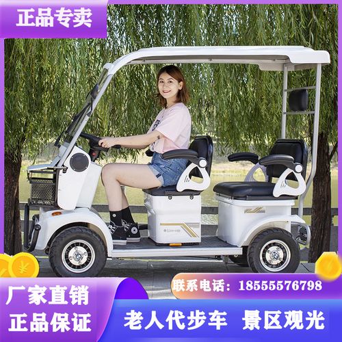 小巴士景区3人座观光车电动四轮车游览小区物业巡逻保安代步车